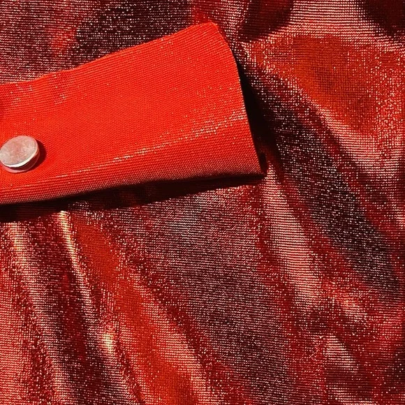 The Rise Of Red Heart Jacket Metallic Red Cropped Costume Euro Size 140/ Us XS/S - Picture 3 of 12